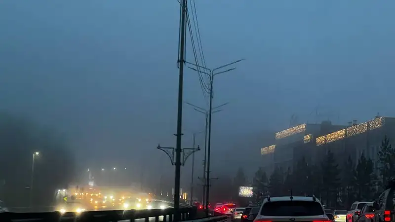 Густой туман накрыл Алматы