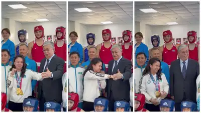 Дина Жоламан продемонстрировала Токаеву свой удар: видео с президентом набирает обороты в соцсетях
