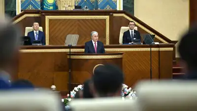 29 марта Касым-Жомарт Токаев, выступление на первой сессии Парламента VIII созыва, фото - Новости Zakon.kz от 29.03.2023 10:44