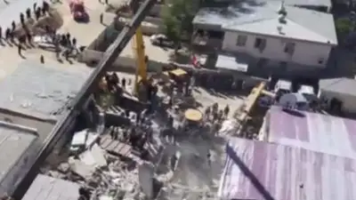 Обрушившийся после взрыва дом в Жанаозене сняли на видео с дрона, фото - Новости Zakon.kz от 17.04.2023 14:32