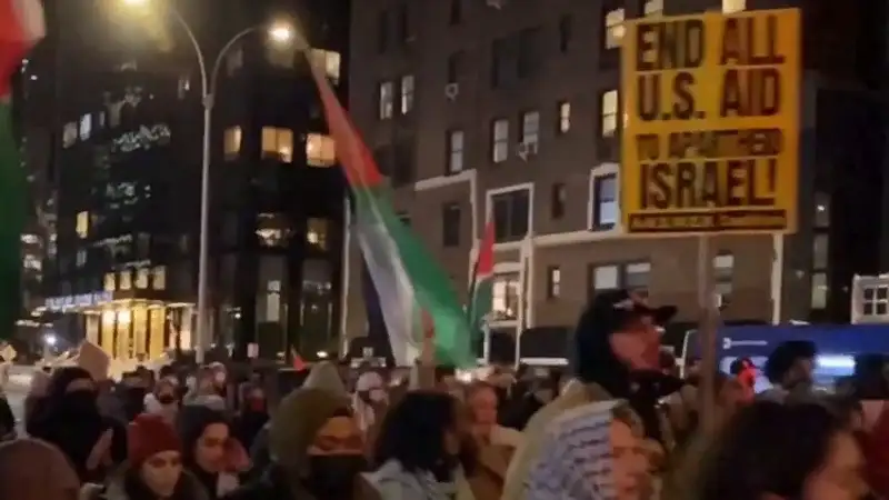 "Руки прочь от Йемена": демонстрация в поддержку Йемена и Палестины началась в Нью-Йорке, фото - Новости Zakon.kz от 13.01.2024 08:25