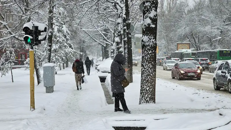 Фоторепортаж из заснеженной Алматы