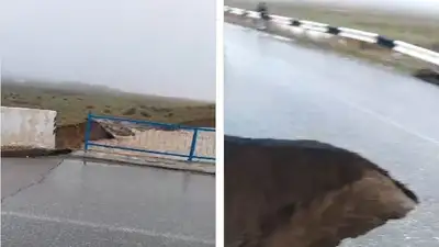 мост размыло в Туркестанской области
