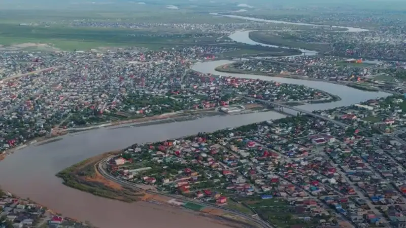 Уровень воды в реке Жайык будет повышаться из-за воды, прибывающей из России