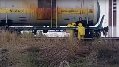 Розлив кислоты произошел на железной дороге в Акмолинской области , фото - Новости Zakon.kz от 26.05.2024 20:25