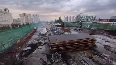 пожар на конструкции LRT, фото - Новости Zakon.kz от 09.06.2024 20:43
