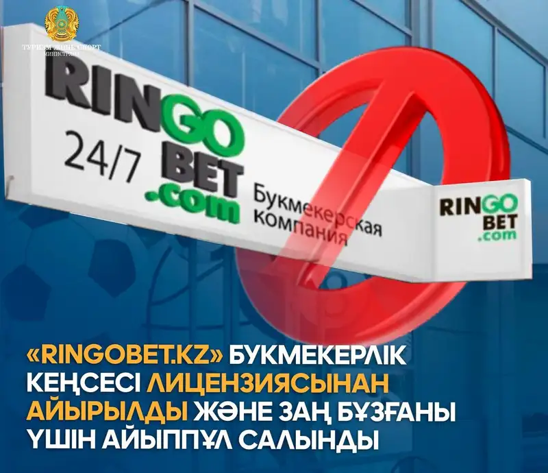 Букмекерскую контору Ringobet.kz лишили лицензии, фото — Новости Zakon.kz от 11.06.2024 10:12