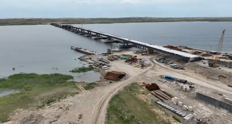 На каком этапе находится строительство самого длинного моста в Казахстане, фото - Новости Zakon.kz от 26.06.2024 12:29