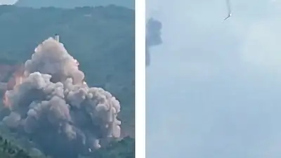 ракета упала и взорвалась в Китае