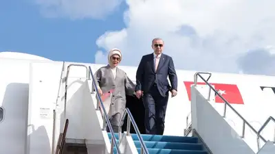 Эрдоган прилетел в Астану с женой, фото - Новости Zakon.kz от 03.07.2024 17:33