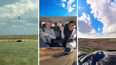 Как посол США развлекается в машине во время поездки по Казахстану