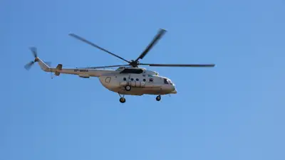 В Алматы на тушение пожара подключили вертолет