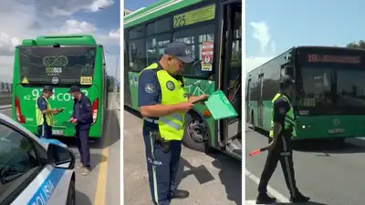 За культуру вождения водителей автобусов взялись полицейские Алматы