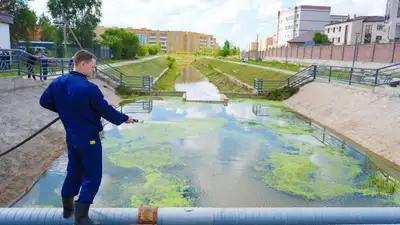 В Астане восстанавливают ручей Сарыбулак