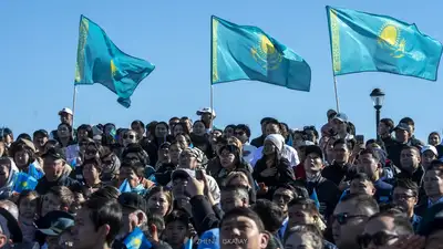 В День Республики по всей области Жетісу прошла патриотическая акция поднятия государственного флага, фото - Новости Zakon.kz от 25.10.2024 16:28