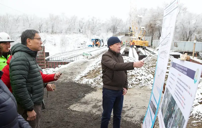 аким осмотрел реконструкцию моста, фото - Новости Zakon.kz от 14.11.2024 16:51