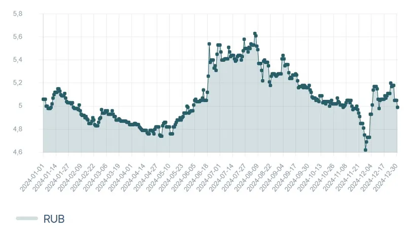 рубль, курс, динамика, 2024 год, фото - Новости Zakon.kz от 08.01.2025 16:57