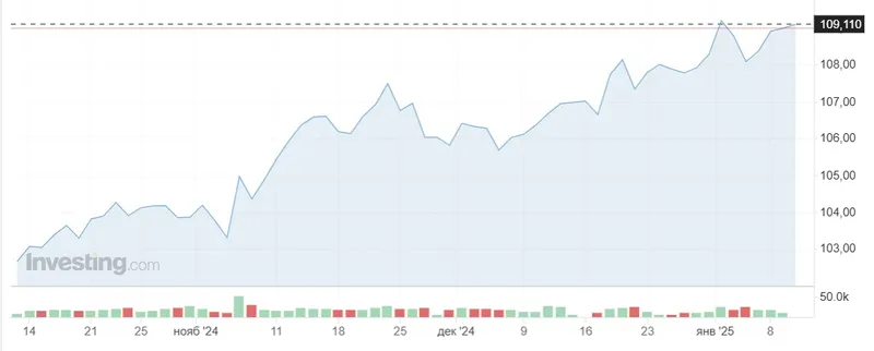 Индекс доллара, фото - Новости Zakon.kz от 10.01.2025 12:37