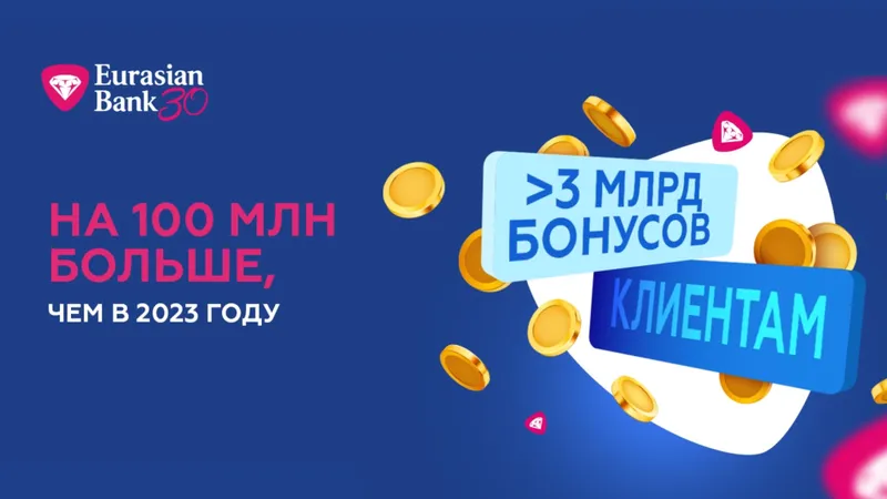 Более 3 миллиардов бонусов заработали клиенты Евразийского банка в 2024 году